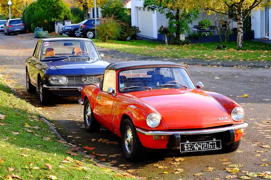red classic car